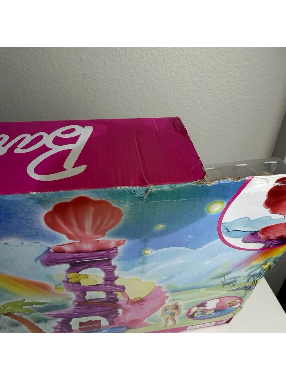 Barbie Chelsea Dreamtopia Lagoon Water Playset Slide Pool Merbear Pet Damage Box
